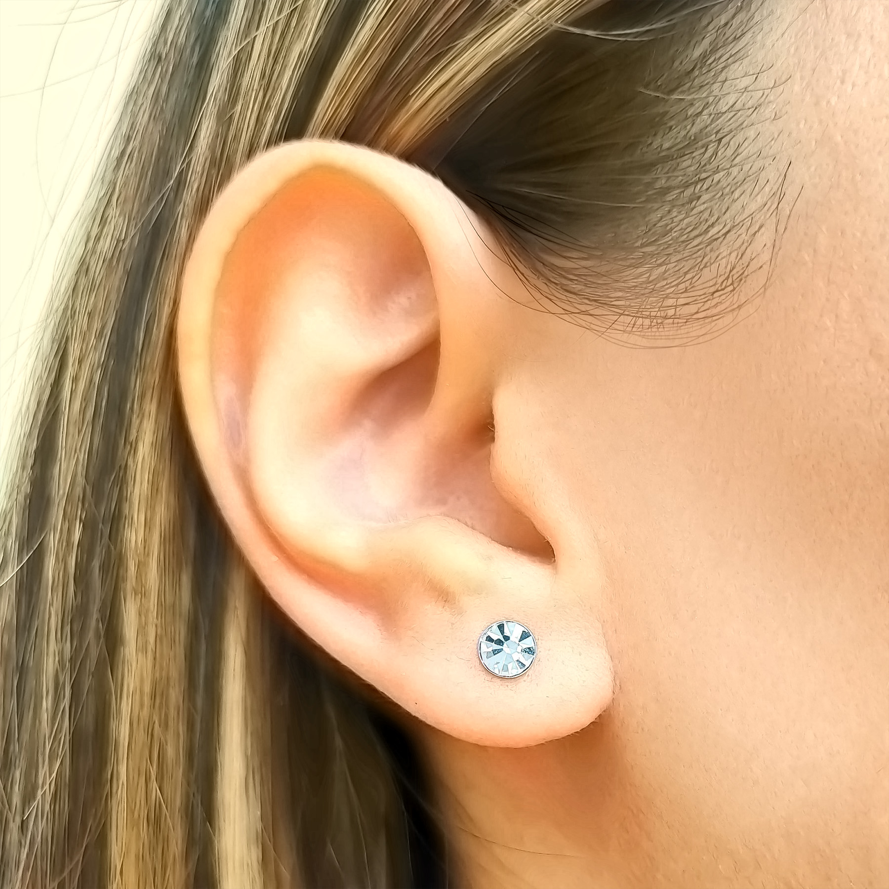 AROS ANDREA COGGIOLA JOYAS CRISTAL BLANCO 5MM PLATA FINA 925 - 2