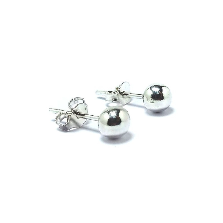 AROS ANDREA COGGIOLA JOYAS BOLA 5MM PLATA FINA 925 - 1