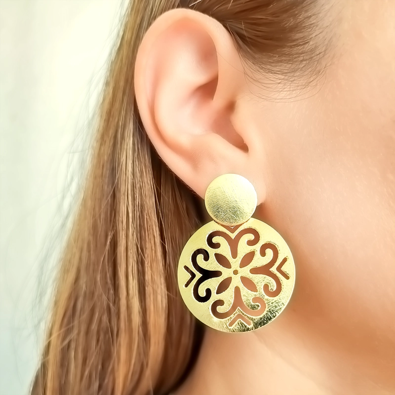 AROS ANDREA COGGIOLA JOYAS ALEJANDRA ENCHAPADO ORO 18K - 2