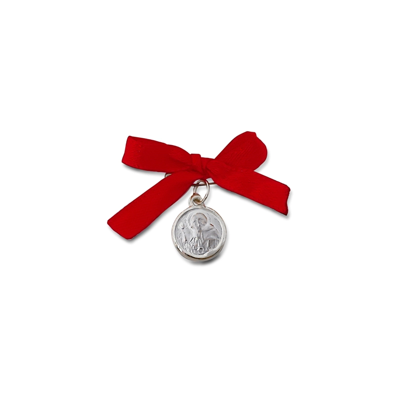 COLGANTE SAN BENITO PLATA FINA 925 CINTA EN EN COLOR ROJO - 1