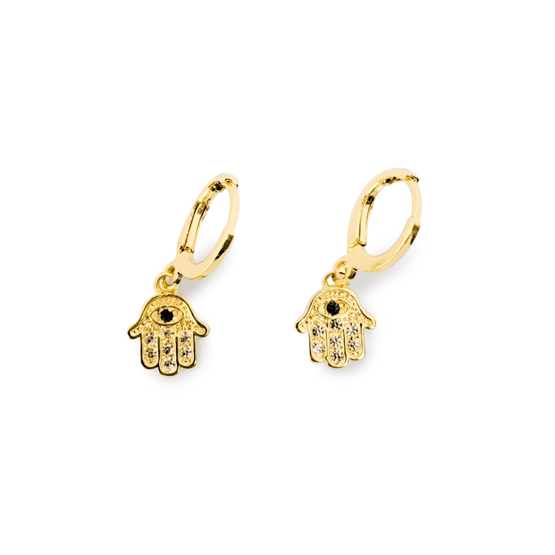 AROS ANDREA COGGIOLA JOYAS ARGOLLAS MANO FÁTIMA COLGANTE ENCHAPADO ORO 18K - 1
