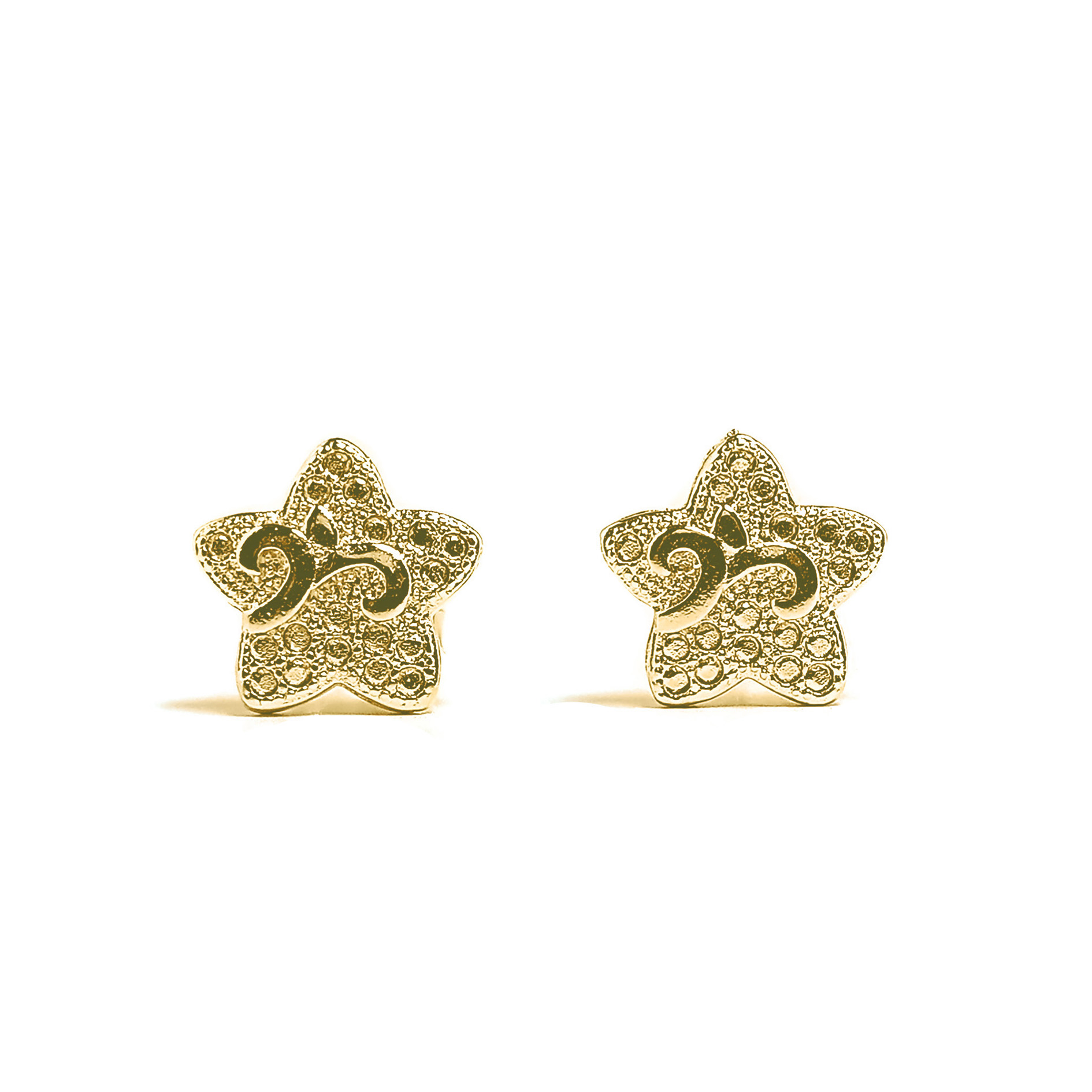 AROS ANDREA COGGIOLA JOYAS ESTRELLA PUNTITO ENCHAPADO ORO 18 K - 1