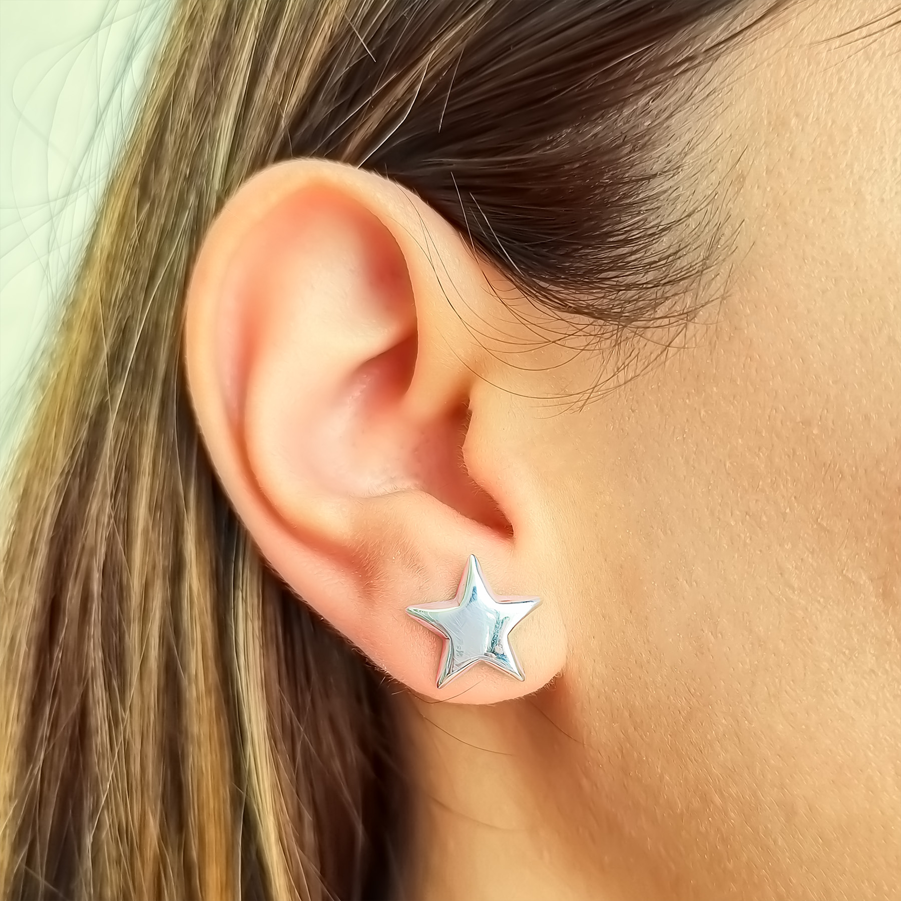 AROS ANDREA COGGIOLA JOYAS ESTRELLA 15MM PLATA FINA 925 - 2