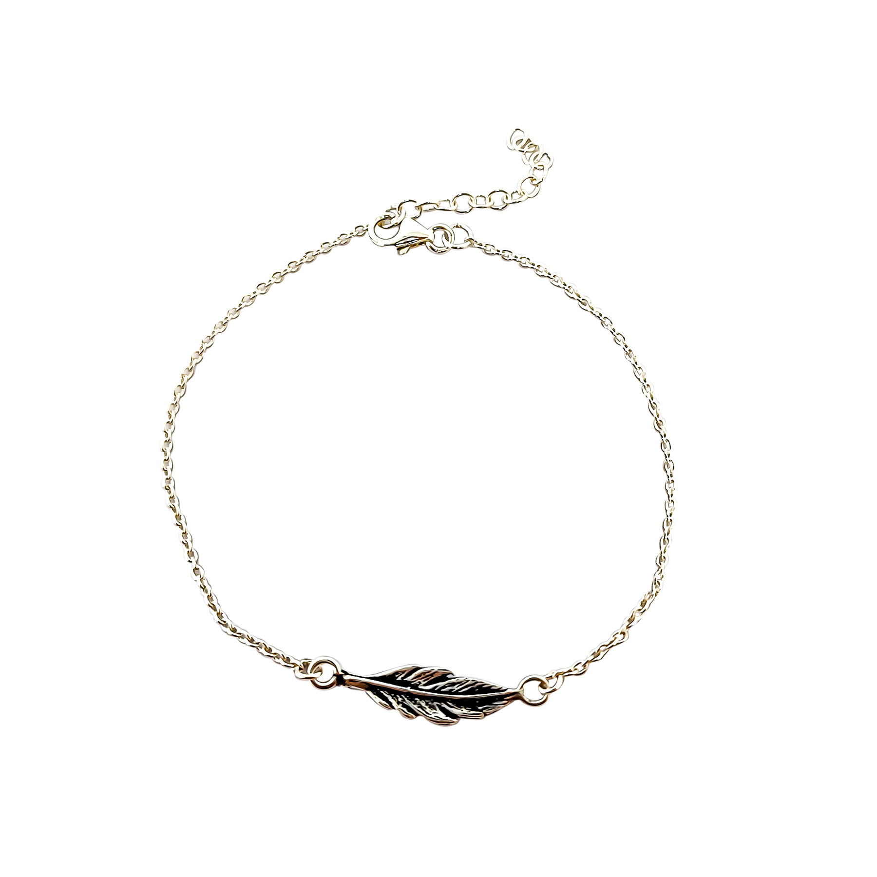PULSERA ANDREA COGGIOLA JOYAS PLUMA PLATA FINA 925 - 1