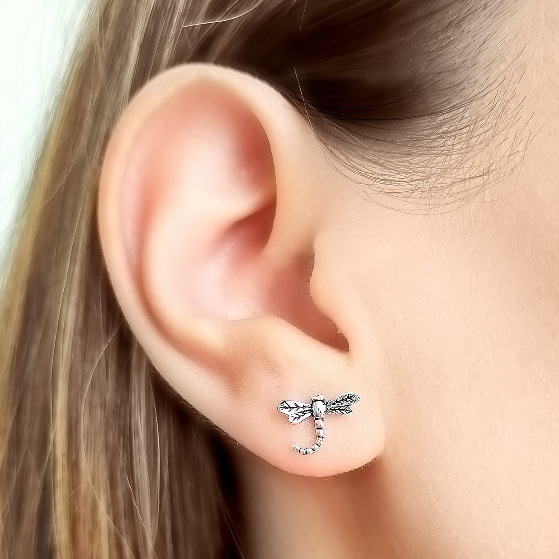 AROS ANDREA COGGIOLA JOYAS LIBÉLULA PLATA FINA 925 ENVEJECIDA - 3