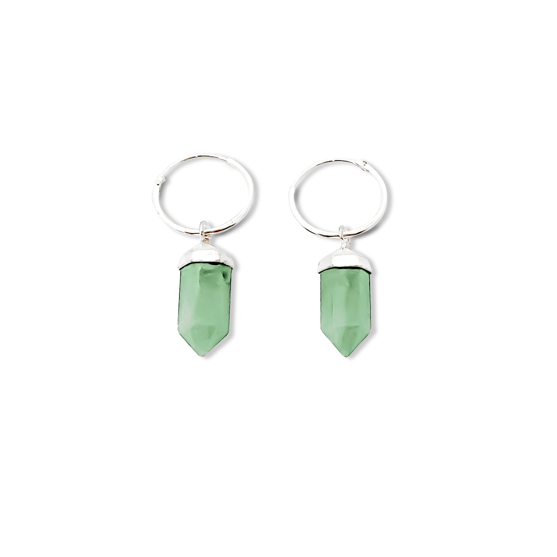 AROS ANDREA COGGIOLA JOYAS ARGOLLAS PÉNDULO JADE PLATA FINA 925 - 1