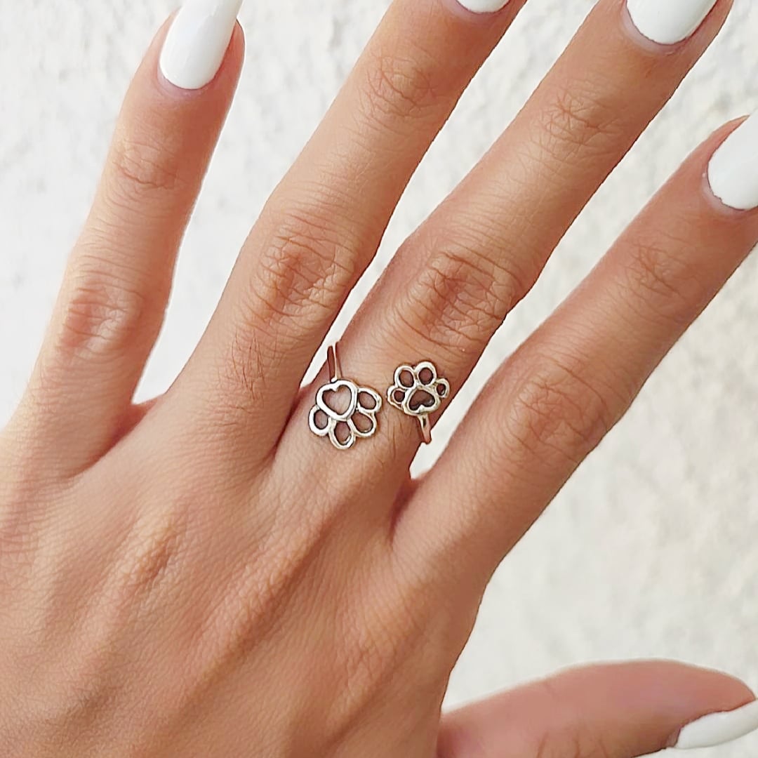 ANILLO ANDREA COGGIOLA JOYAS HUELLAS PERRO PLATA FINA 925 - 3