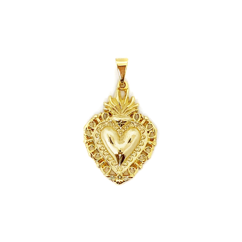 COLGANTE CORAZON DETENTE ENCHAPADO ORO 18K - 1