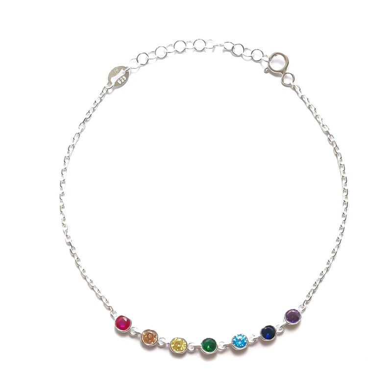 PULSERA ANDREA COGGIOLA JOYAS CIRCÓN REDONDO COLORES PLATA FINA 925 - 1
