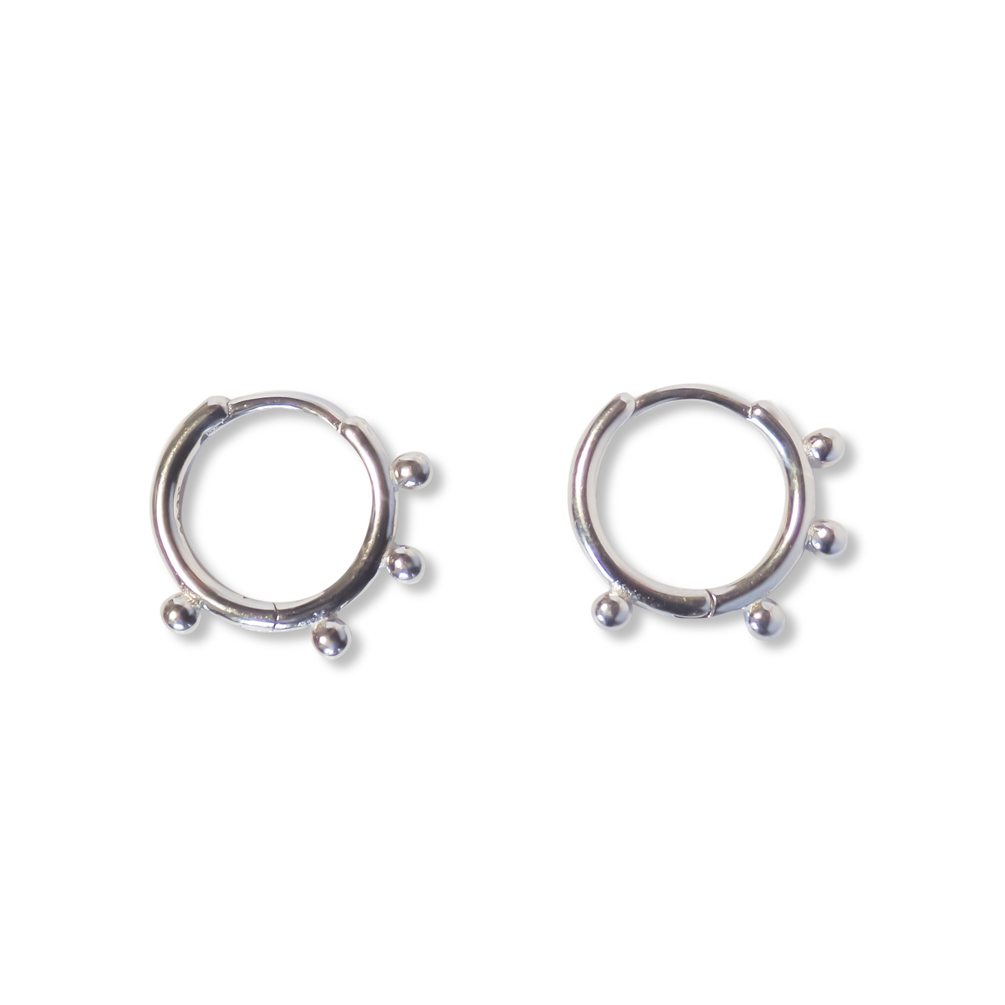 AROS ANDREA COGGIOLA JOYAS ARGOLLA 4 BOLITAS BISAGRA PLATA FINA 925 - 1