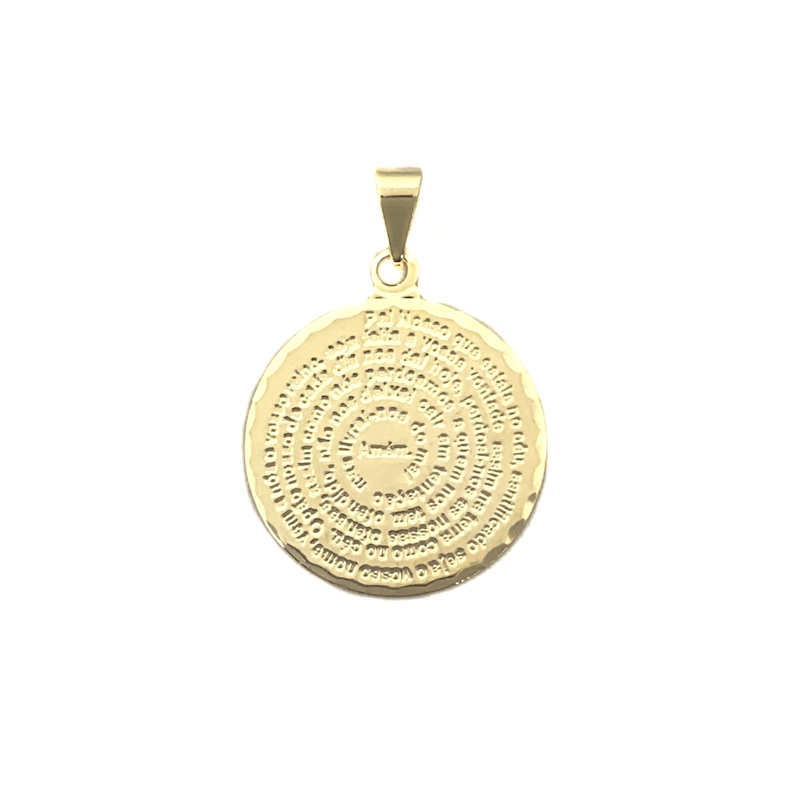 COLGANTE PADRE NUESTRO LAMINA ENCHAPADO ORO 18K - 2