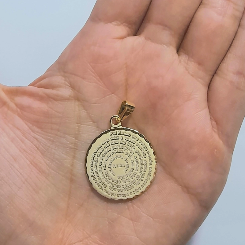 COLGANTE PADRE NUESTRO LAMINA ENCHAPADO ORO 18K - 3
