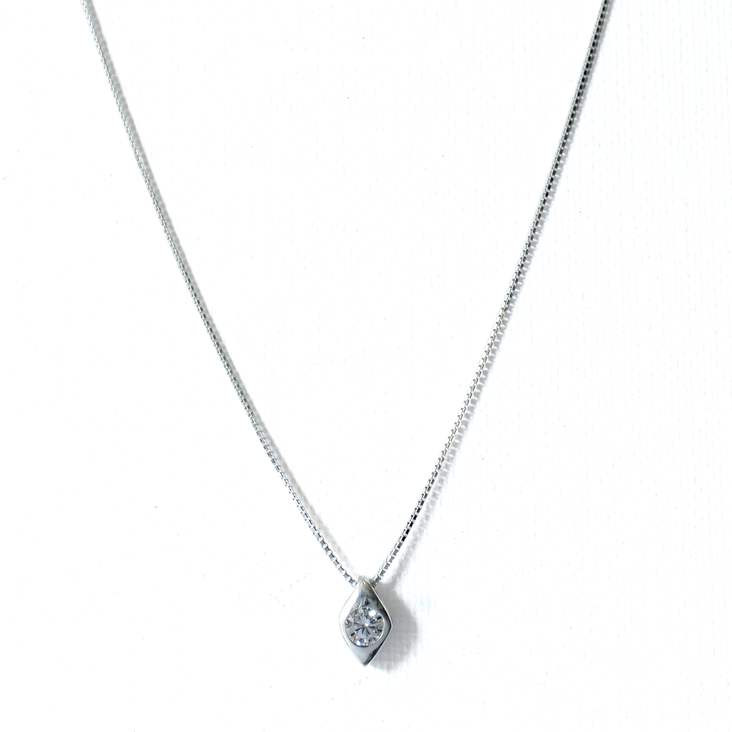 COLLAR ANDREA COGGIOLA JOYAS PLATA FINA 925 ROMBO PUNTO DE LUZ CIRCÓN - 1