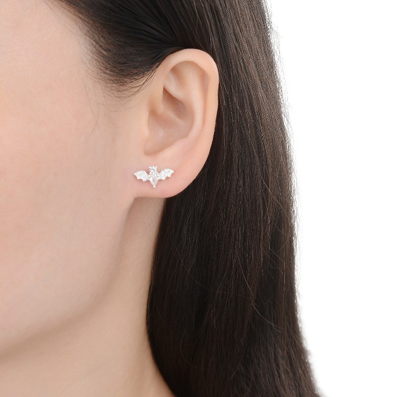 AROS ANDREA COGGIOLA JOYAS MURCIÉLAGO CIRCÓN PLATA FINA 925 - 2