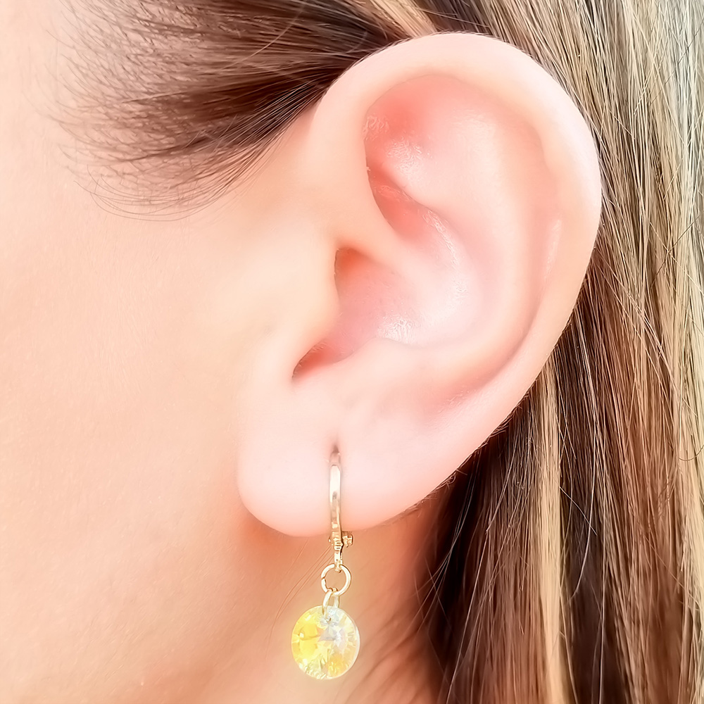 AROS ANDREA COGGIOLA JOYAS ARGOLLA CRISTAL AUSTRÍACO AURORE BOREALE ENCHAPADO ORO 18K - 2