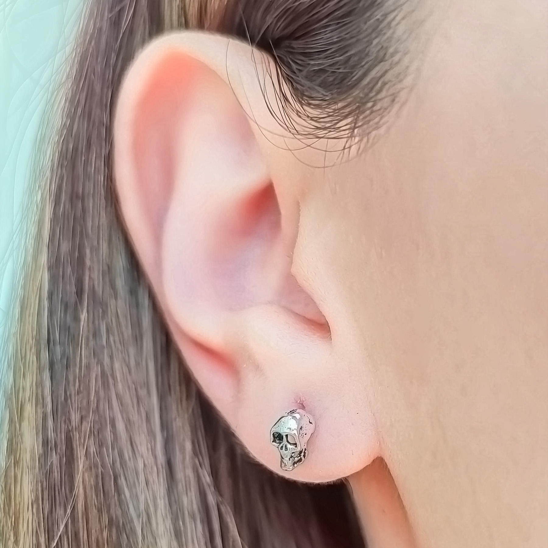 AROS ANDREA COGGIOLA JOYAS CRÁNEO PLATA FINA 925 - 3