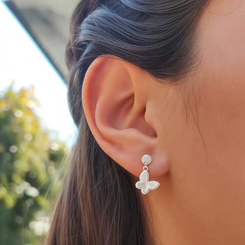 AROS ANDREA COGGIOLA JOYAS MARIPOSA COLGANTE CIRCÓN PLATA FINA 925 - 2