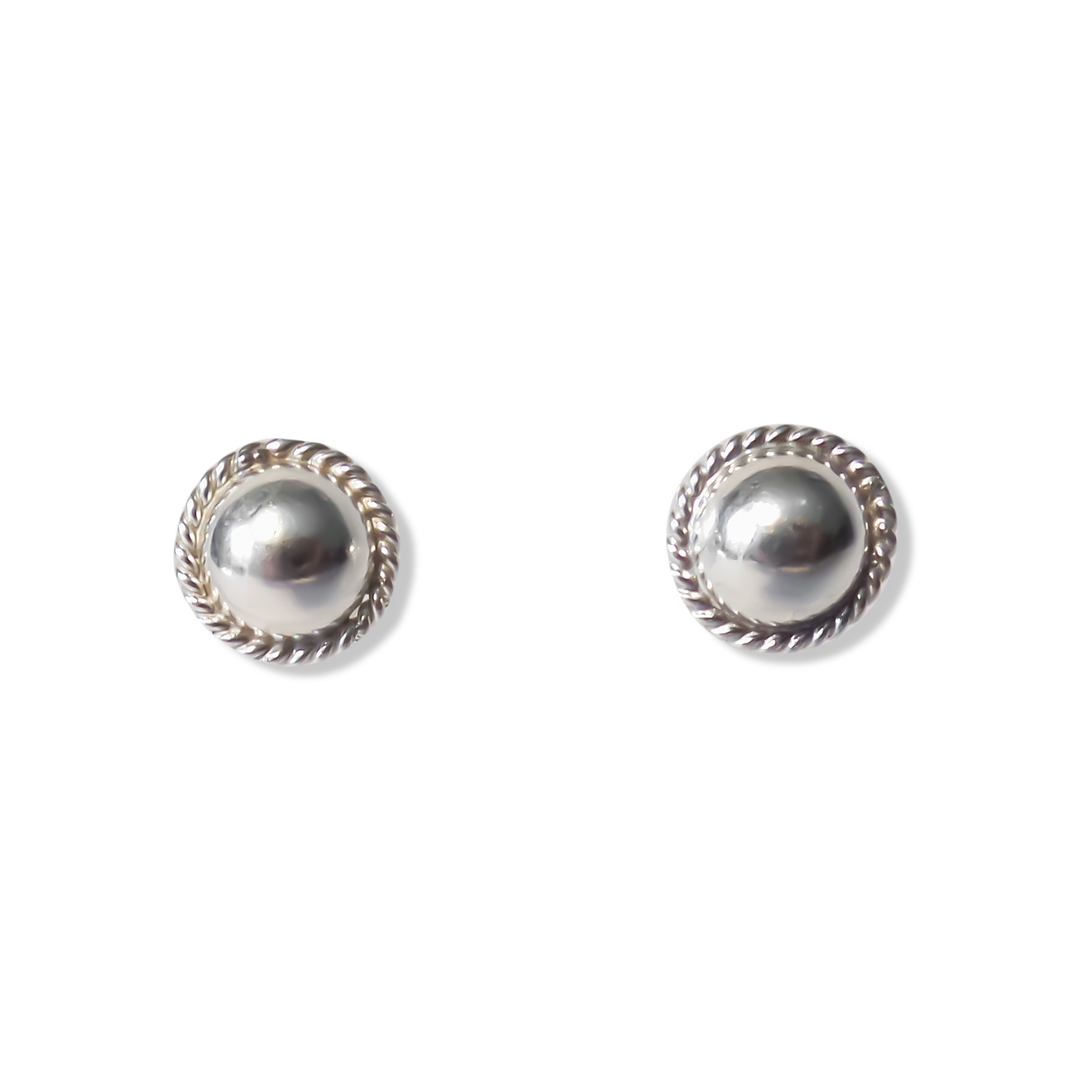 AROS ANDREA COGGIOLA JOYAS MEDIA BOLA TRENZA 8MM PLATA FINA 925 - 1