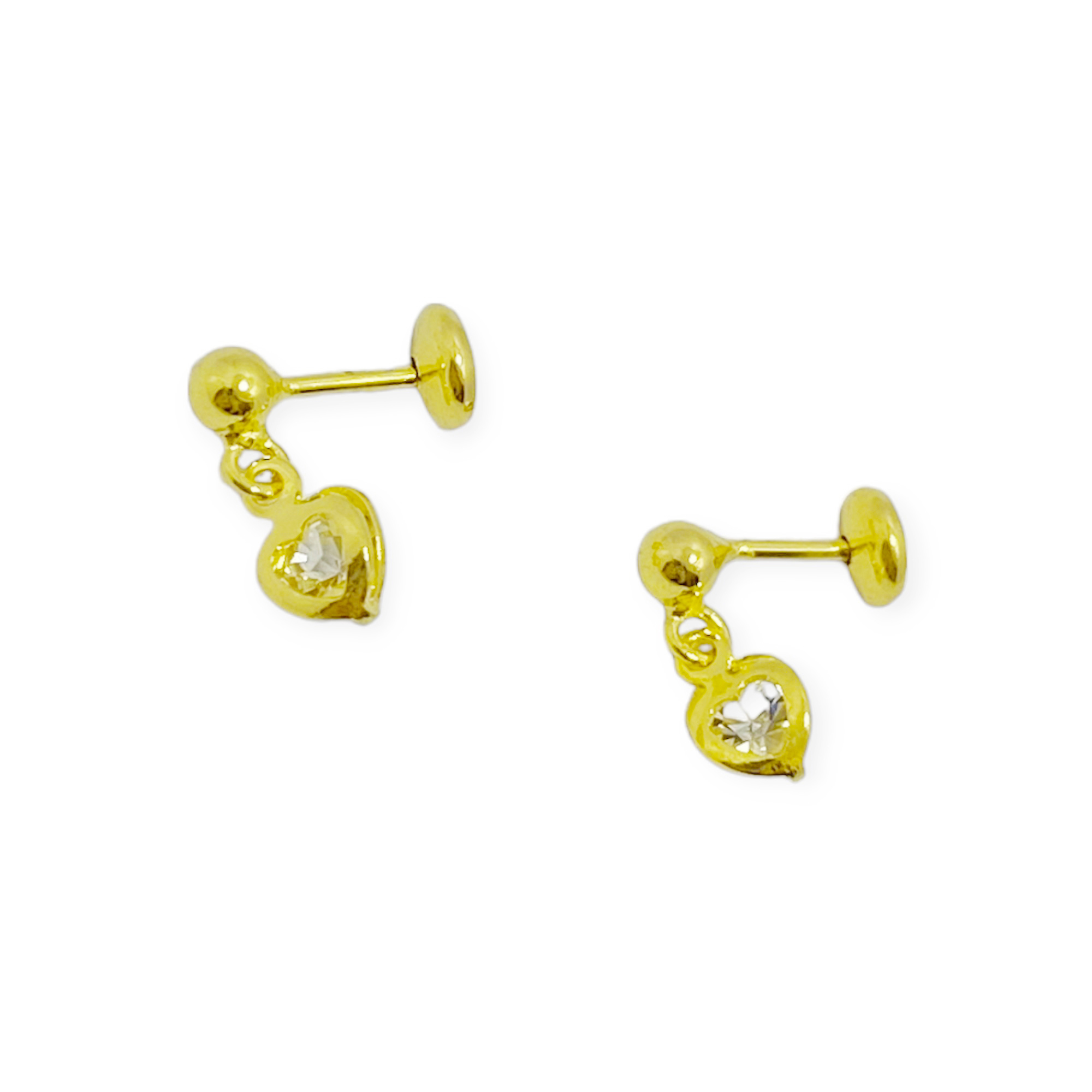 AROS ANDREA COGGIOLA JOYAS NIÑA CORAZÓN CRISTAL COLGANTE ENCHAPADO ORO 18K - 1
