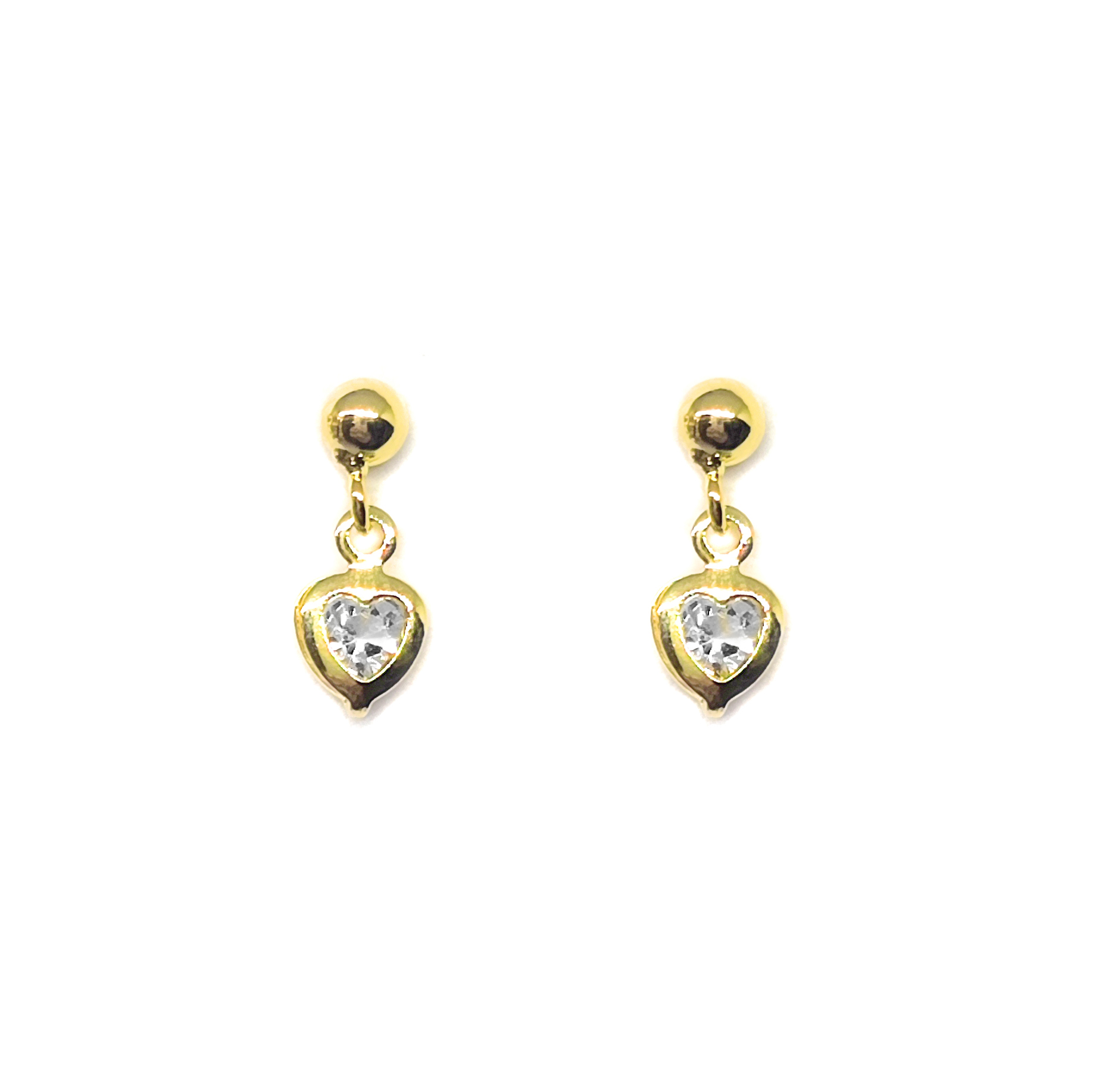 AROS ANDREA COGGIOLA JOYAS NIÑA CORAZÓN CRISTAL COLGANTE ENCHAPADO ORO 18K - 2