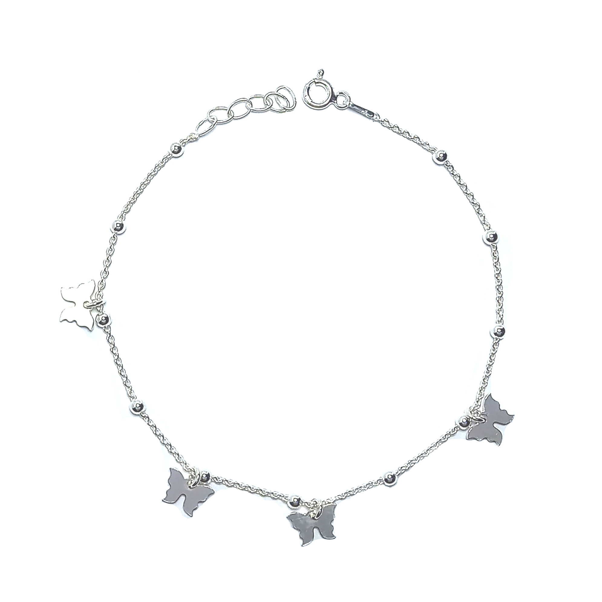 PULSERA ANDREA COGGIOLA JOYAS MARIPOSAS BOLITAS PLATA FINA 925 - 1