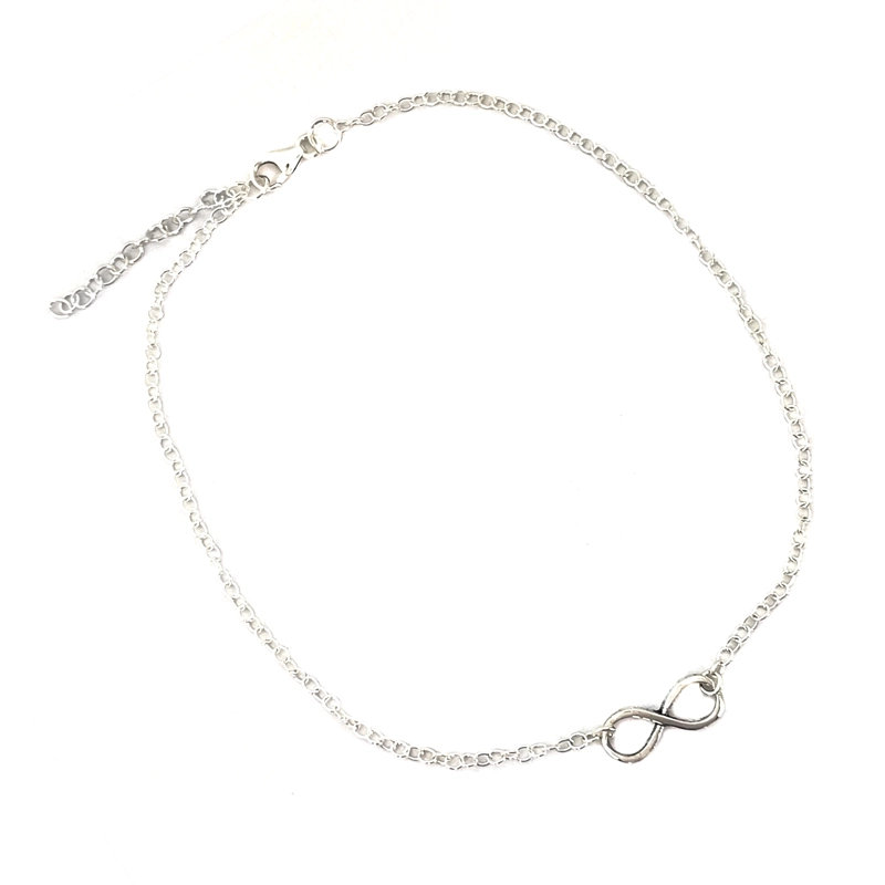 TOBILLERA ANDREA COGGIOLA JOYAS ESLABONES INFINITO PLATA FINA 925 - 1