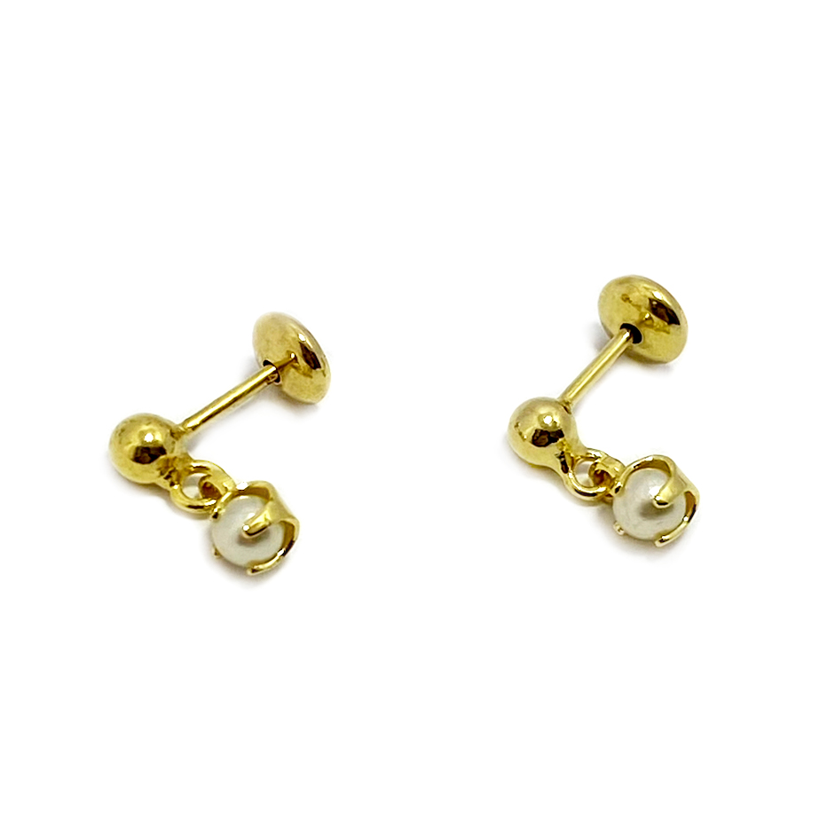 AROS ANDREA COGGIOLA JOYAS NIÑA PERLA SINTÉTICA COLGANTE ENCHAPADO ORO 18K - 1