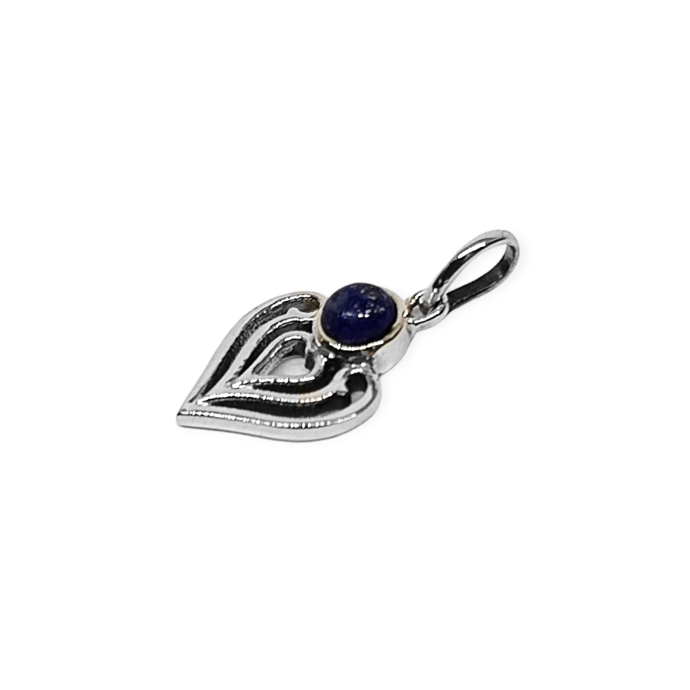 COLGANTE CORAZON LAPISLAZULI PLATA FINA 925 - 2