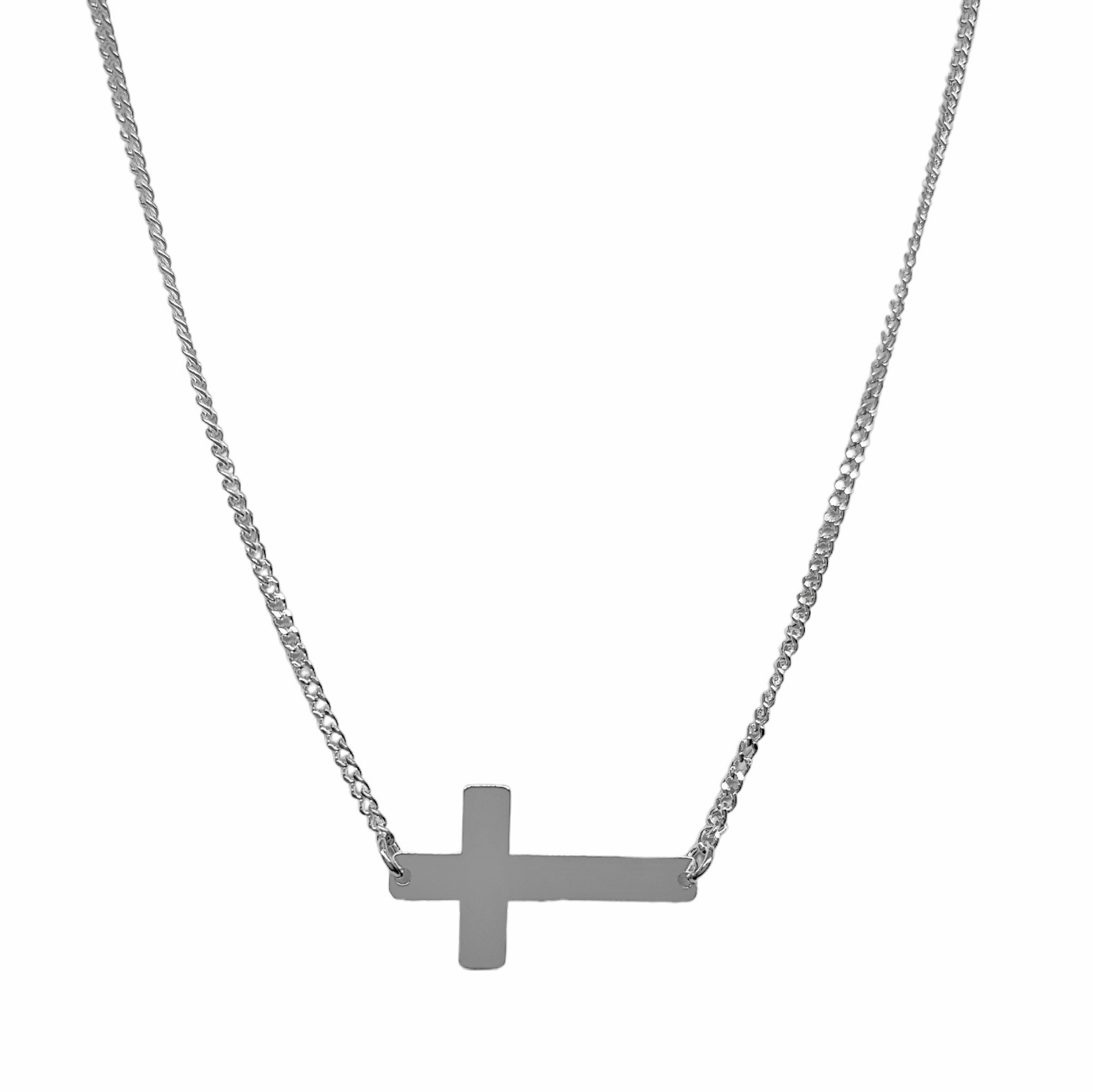 COLLAR ANDREA COGGIOLA JOYAS PLATA FINA 925 CRUZ CADENA GRUMET - 1