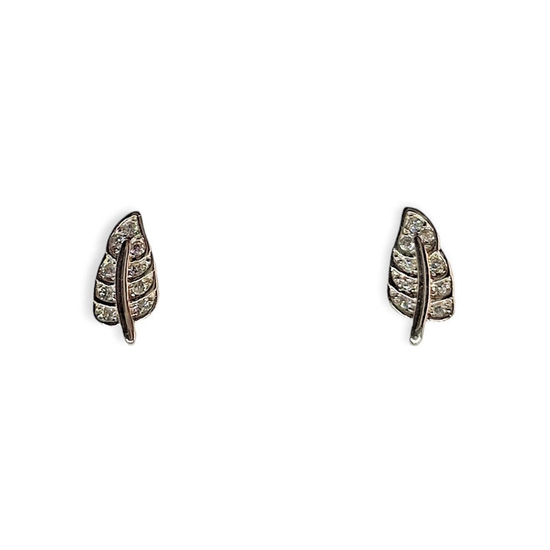 AROS ANDREA COGGIOLA JOYAS HOJA MINI CIRCONES PLATA FINA 925 BAÑO RODIO - 1