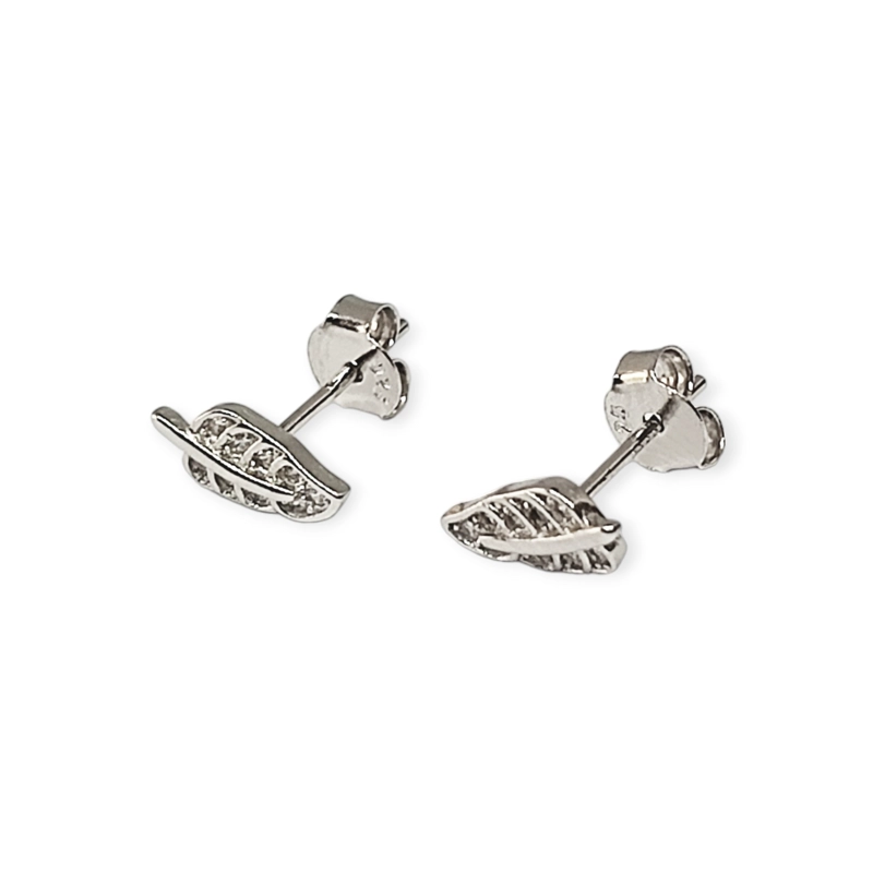 AROS ANDREA COGGIOLA JOYAS HOJA MINI CIRCONES PLATA FINA 925 BAÑO RODIO - 2