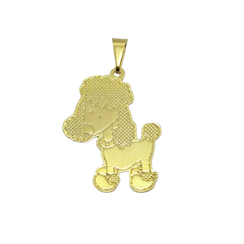 COLGANTE PERRO POODLE ENCHAPADO ORO 18K - 1
