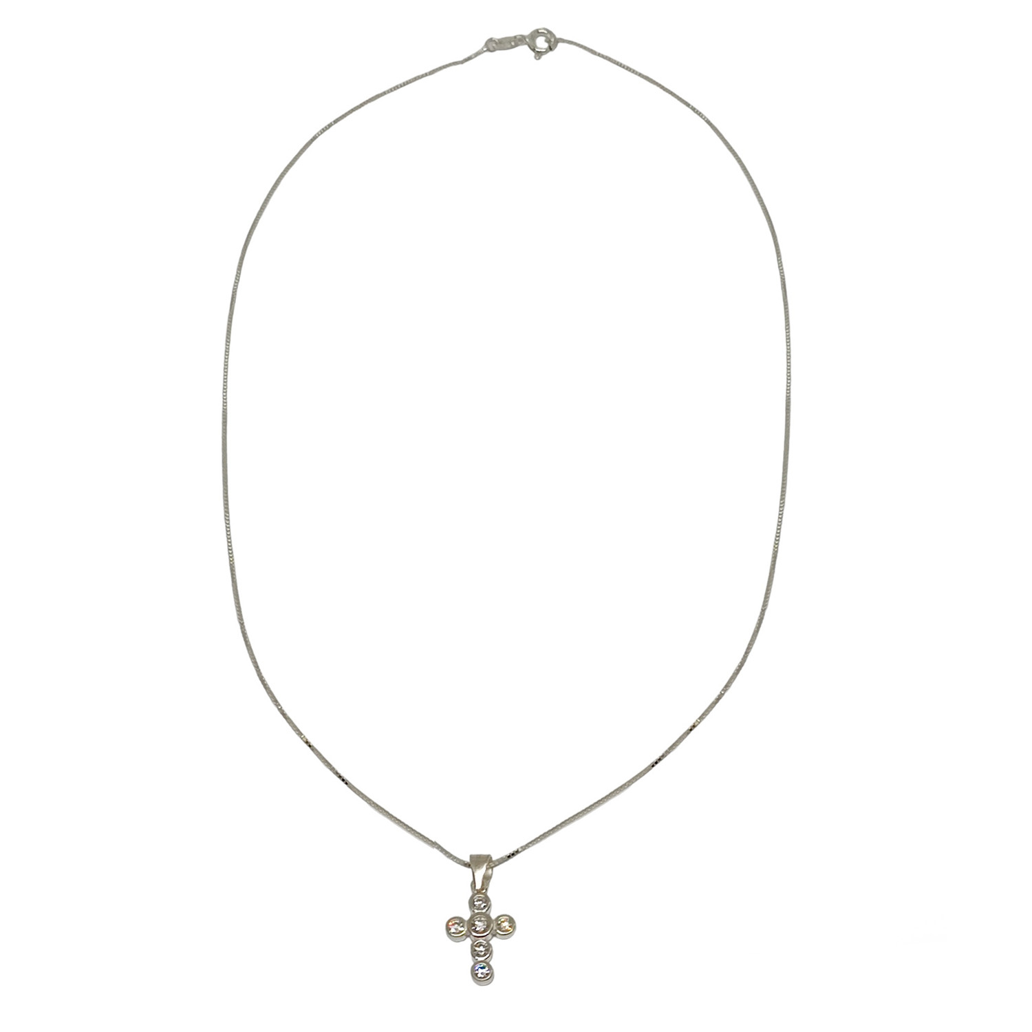 COLLAR ANDREA COGGIOLA JOYAS PLATA FINA 925 CRUZ CIRCONES MINI - 2