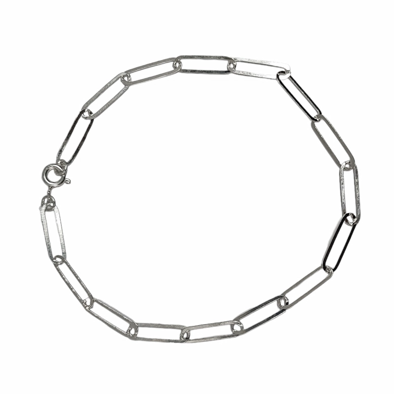 TOBILLERA ANDREA COGGIOLA JOYAS ESLABÓN ALARGADO 16X4MM PLATA FINA 925 - 1