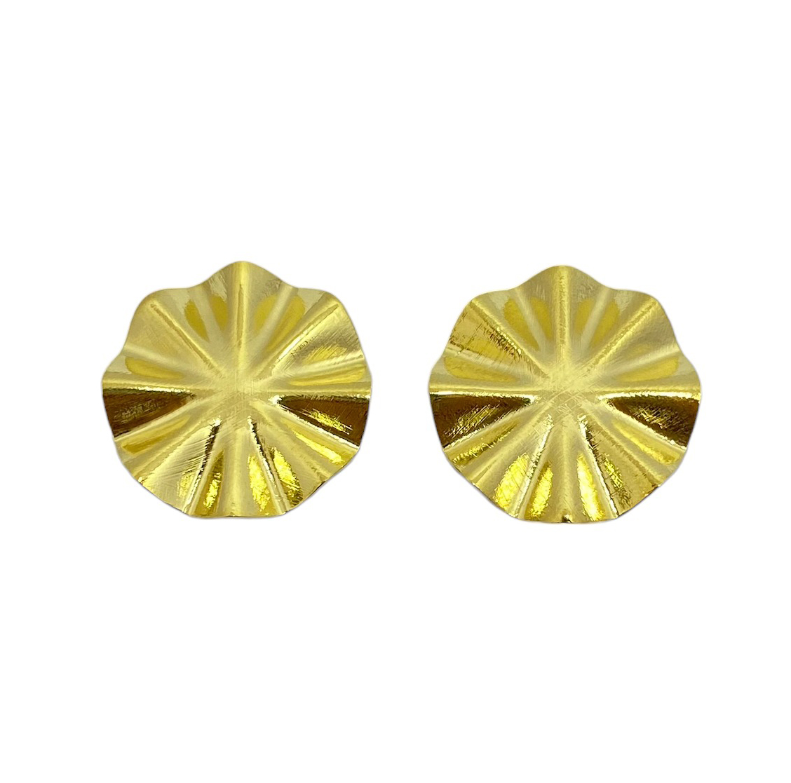 AROS ANDREA COGGIOLA JOYAS LEONOR REDONDOS PLISADOS ENCHAPADO ORO 18K - 1