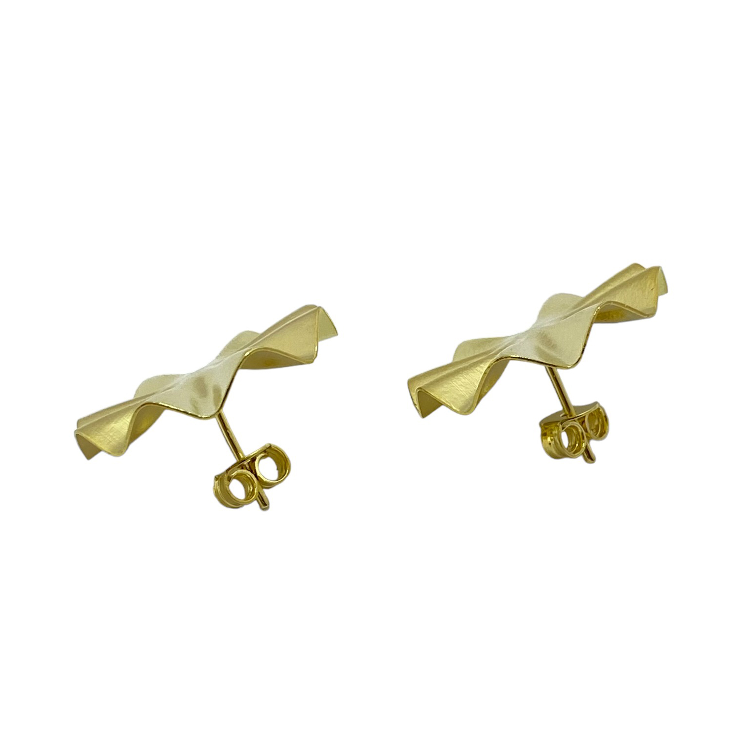 AROS ANDREA COGGIOLA JOYAS LEONOR REDONDOS PLISADOS ENCHAPADO ORO 18K - 2