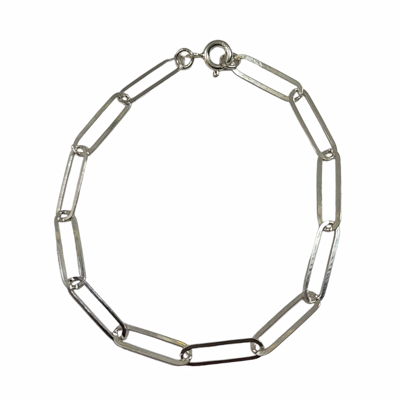 PULSERA ANDREA COGGIOLA JOYAS ESLABÓN ALARGADO 16X4MM PLATA FINA 925 - 1
