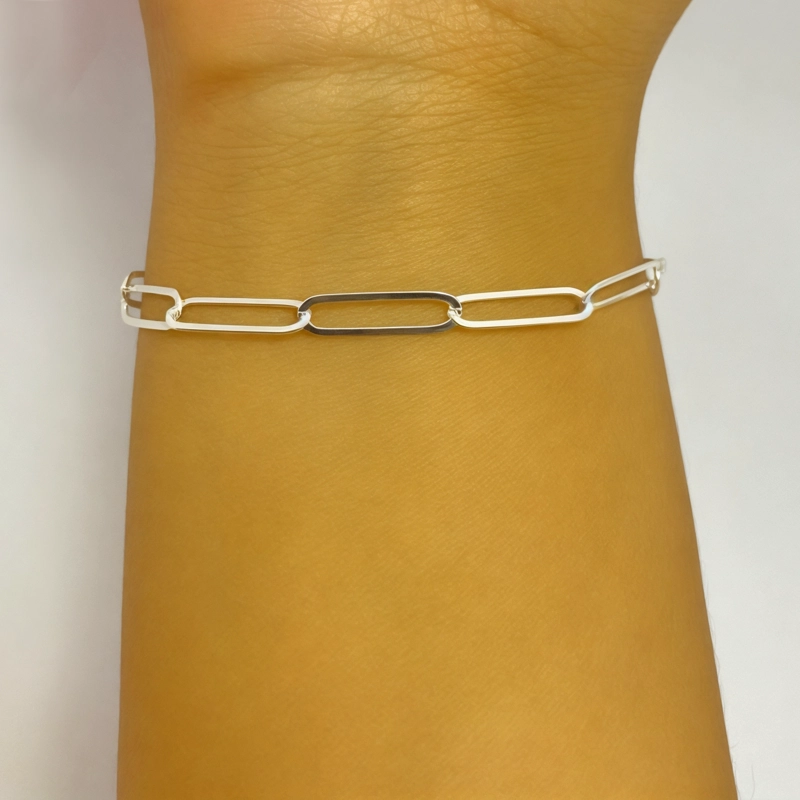PULSERA ANDREA COGGIOLA JOYAS ESLABÓN ALARGADO 16X4MM PLATA FINA 925 - 2