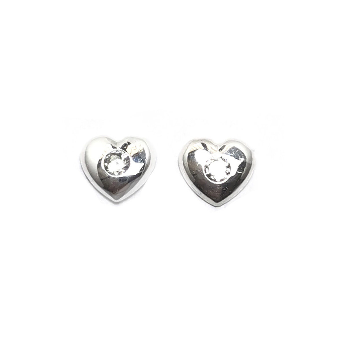 AROS ANDREA COGGIOLA JOYAS CORAZÓN CIRCÓN BLANCO PLATA FINA 925 - 1