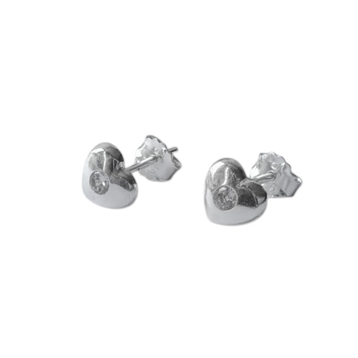 AROS ANDREA COGGIOLA JOYAS CORAZÓN CIRCÓN BLANCO PLATA FINA 925 - 2