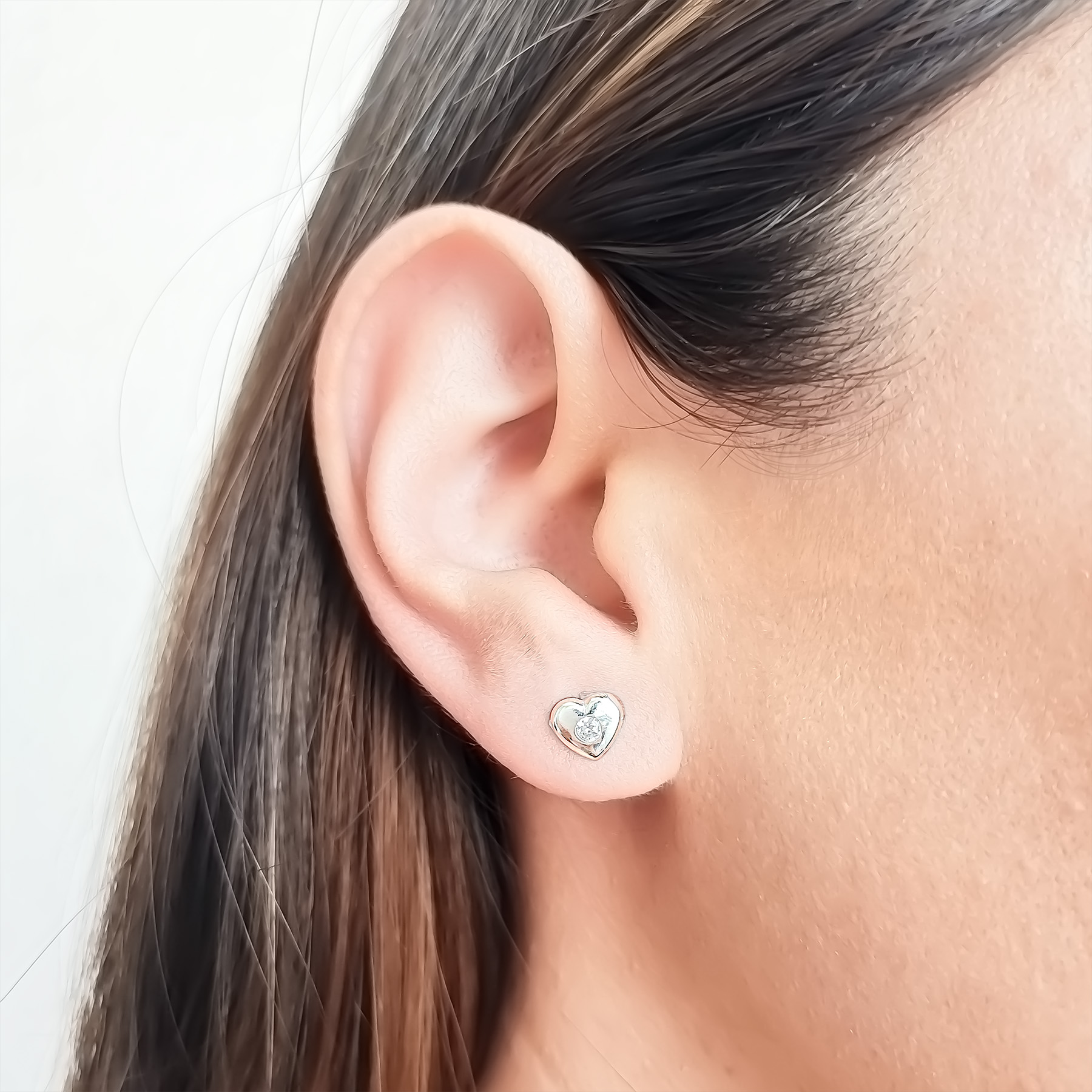 AROS ANDREA COGGIOLA JOYAS CORAZÓN CIRCÓN BLANCO PLATA FINA 925 - 3