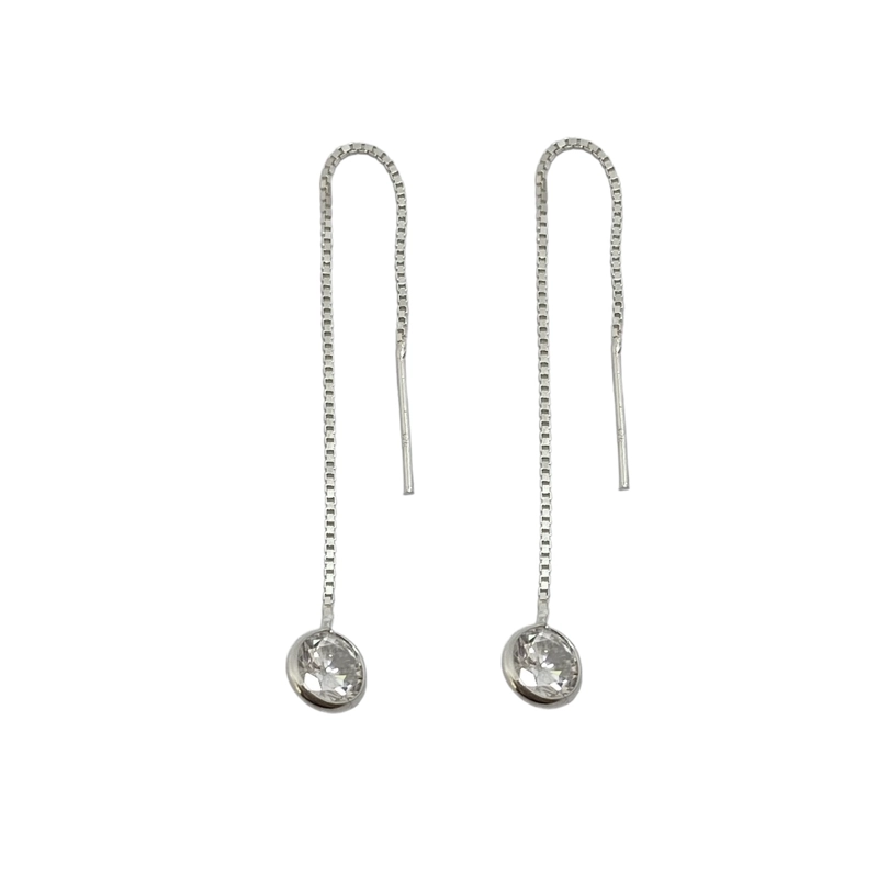 AROS ANDREA COGGIOLA JOYAS PÍA CADENA CIRCÓN PLATA FINA 925 - 1