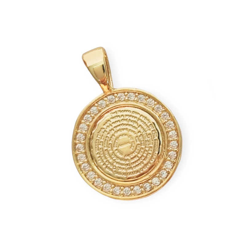 COLGANTE PADRE NUESTRO CIRCON ENCHAPADO ORO 18K - 1