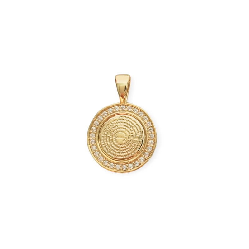 COLGANTE PADRE NUESTRO CIRCON ENCHAPADO ORO 18K - 2