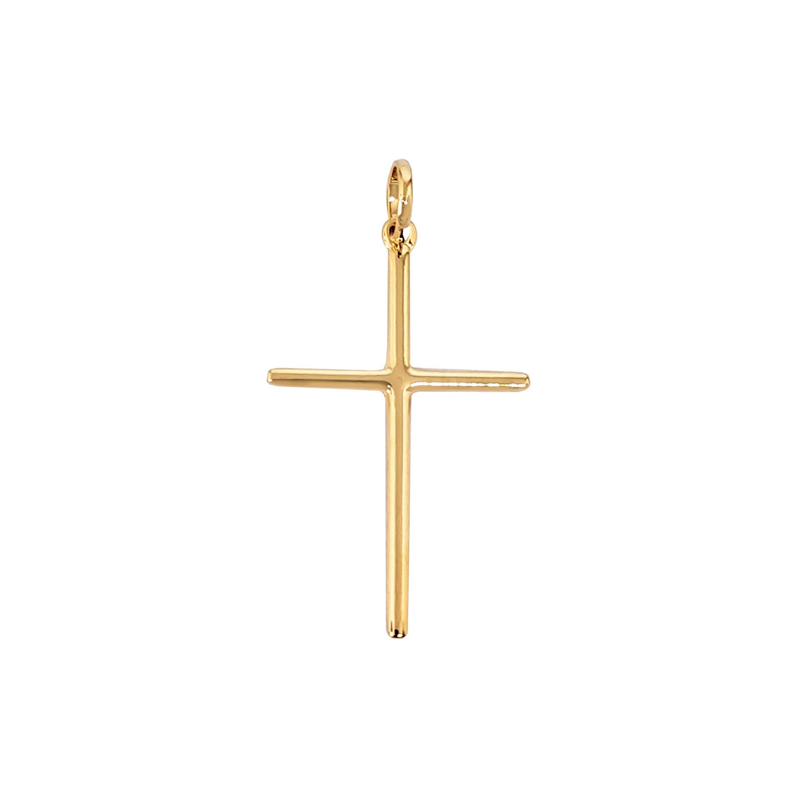 COLGANTE CRUZ GRANDE ENCHAPADO ORO 18K - 1