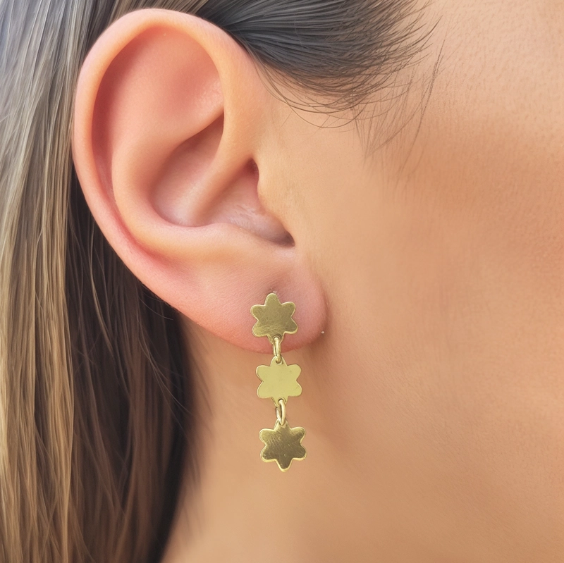 AROS ANDREA COGGIOLA JOYAS FIORE FLORES ENCHAPADO ORO 18K - 3