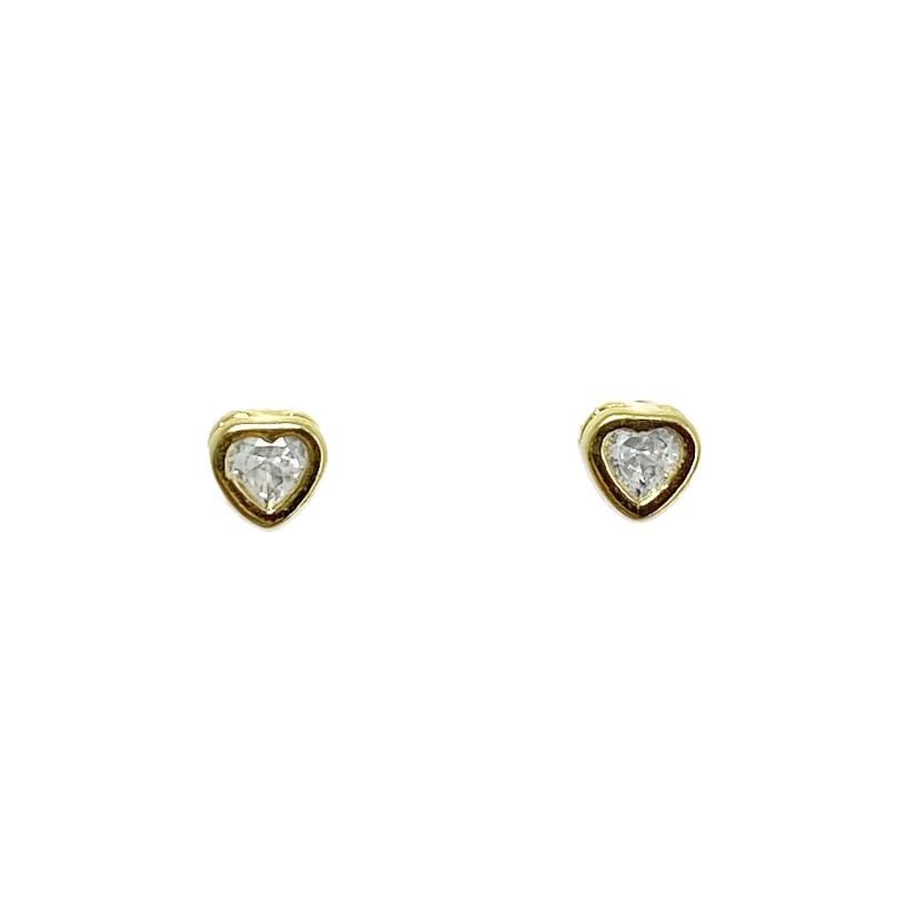AROS ANDREA COGGIOLA JOYAS CORAZÓN CIRCÓN BLANCO 5MM ENCHAPADO ORO 18K - 2