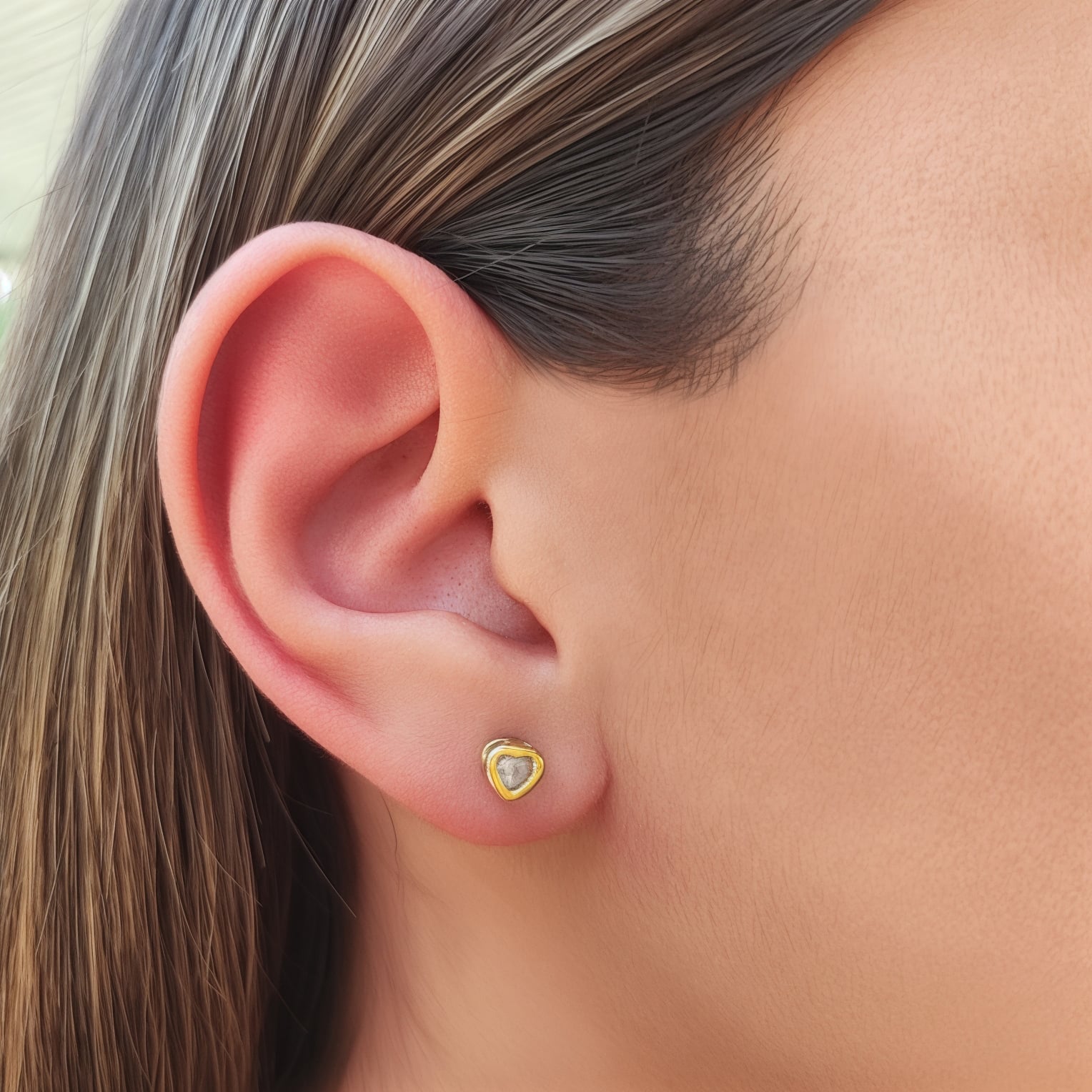 AROS ANDREA COGGIOLA JOYAS CORAZÓN CIRCÓN BLANCO 5MM ENCHAPADO ORO 18K - 3