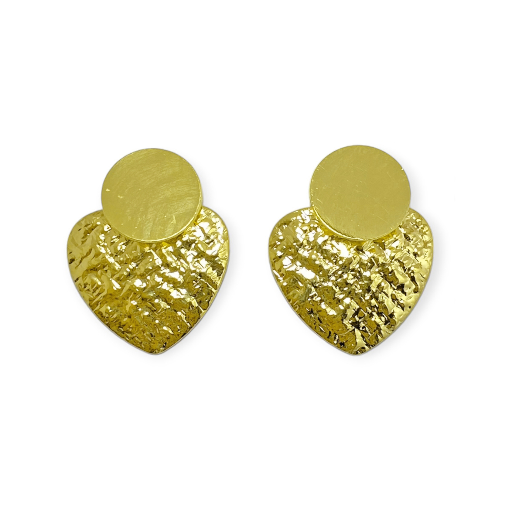 AROS ANDREA COGGIOLA JOYAS MADISON CORAZÓN MARTILLADO ENCHAPADO ORO 18K - 1