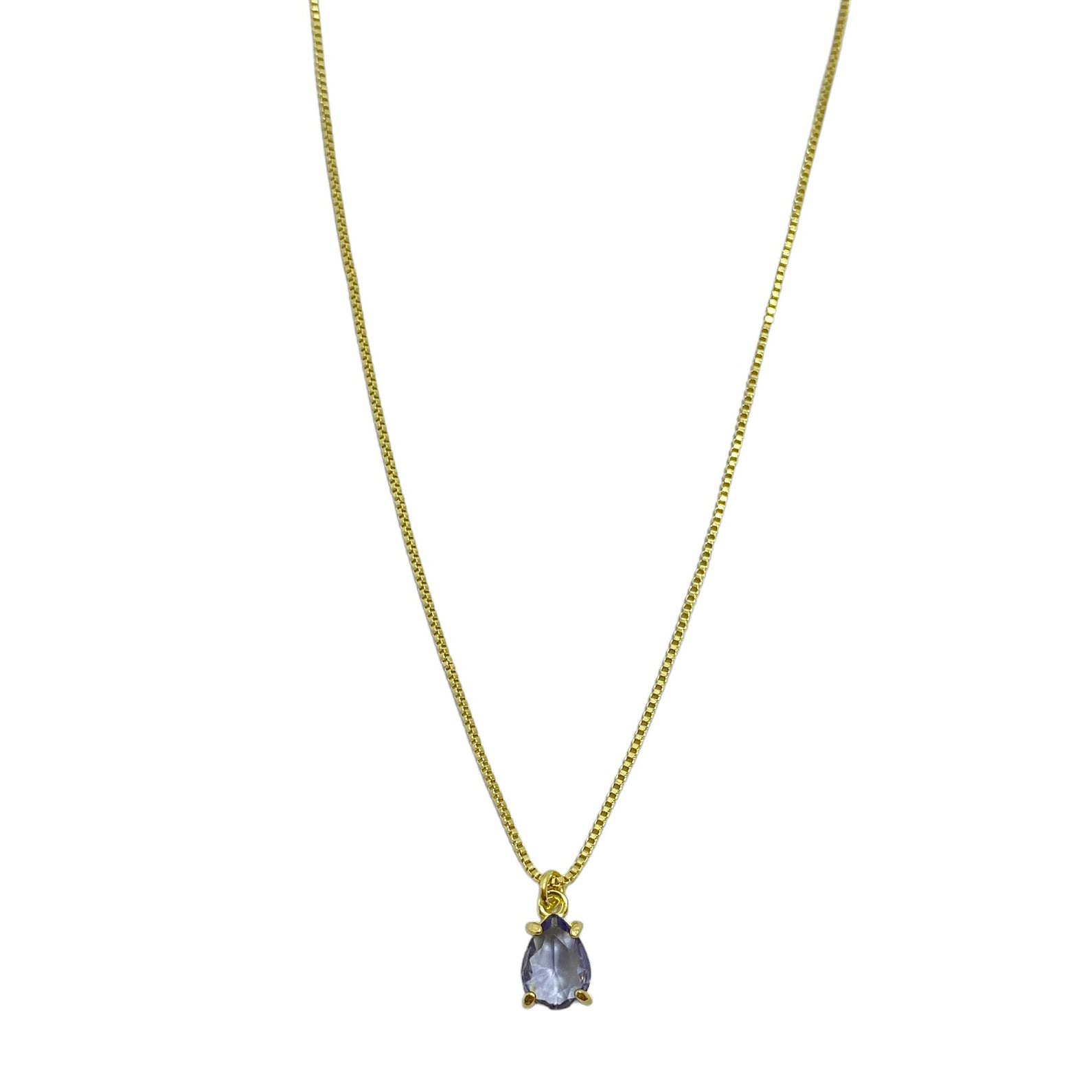 COLLAR ANDREA COGGIOLA JOYAS ENCHAPADO ORO 18K GOTA CIRCÓN MORADO - 1